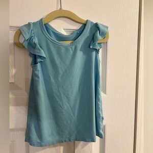 Posh Peanut- size 2T ruffled tee blue